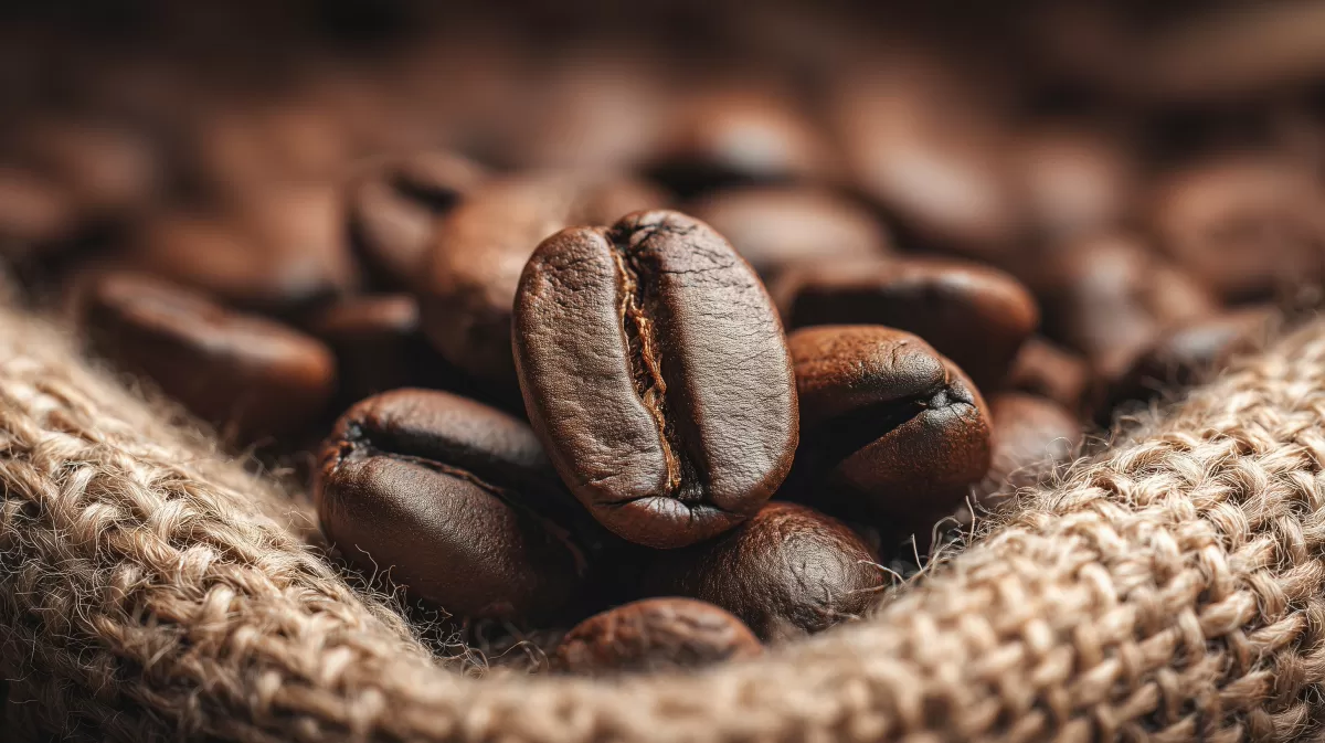 Köstliche Kaffeebohnen in natürlicher Umgebung