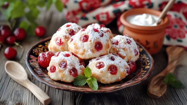 Köstliche Kirsch-Muffins mit Puderzucker-Dekor