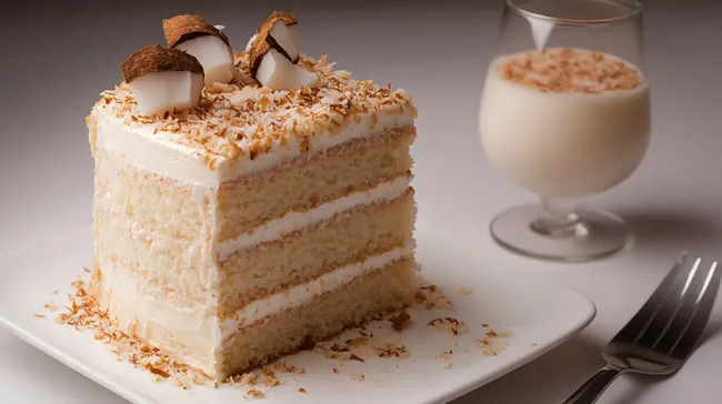 Köstliche Kokosmakronen-Torte mit gerösteten Flocken