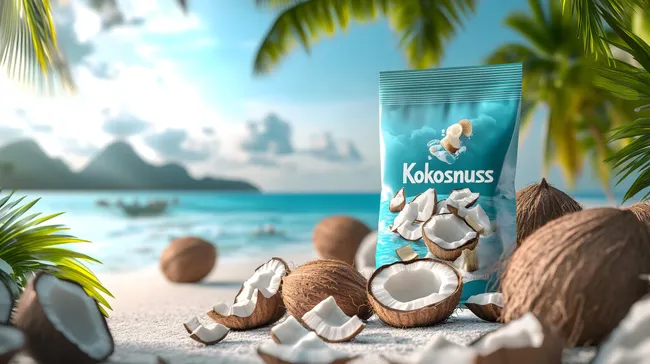 Köstliche Kokosnüsse am tropischen Strand