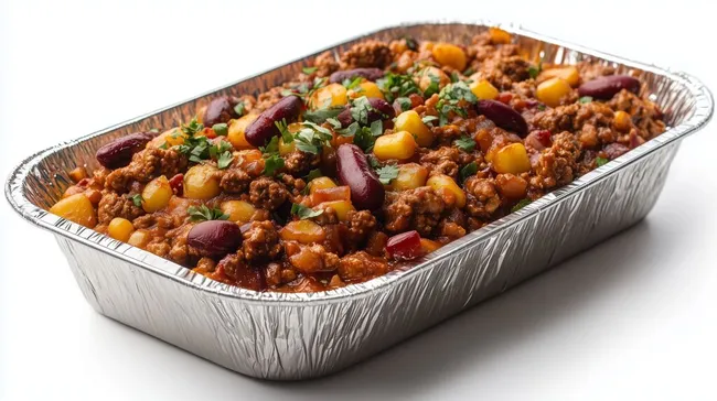 Köstliche mexikanische Chili-Con-Carne-Pfanne mit Mais und Bohnen