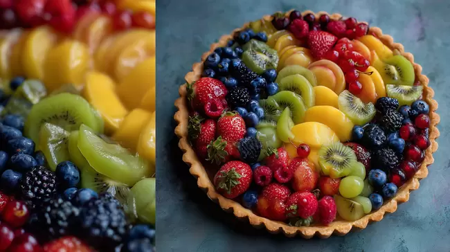 Köstliche Obstvielfalt in einer Tarteform