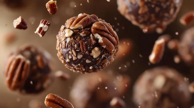 Köstliche Pekannuss-Pralinen mit Schokolade