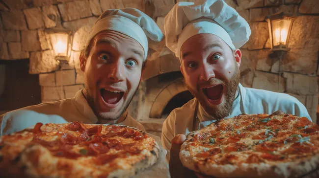 Köstliche Pepperoni-Pizza im Steinofen