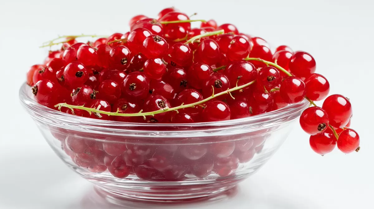 Köstliche rote Johannisbeeren in Glasschale