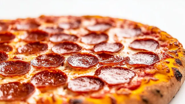 Köstliche Salami-Pizza mit knuspriger Oberfläche