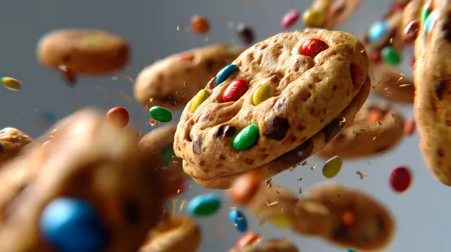 Köstliche Schokocookies mit bunten M&M's