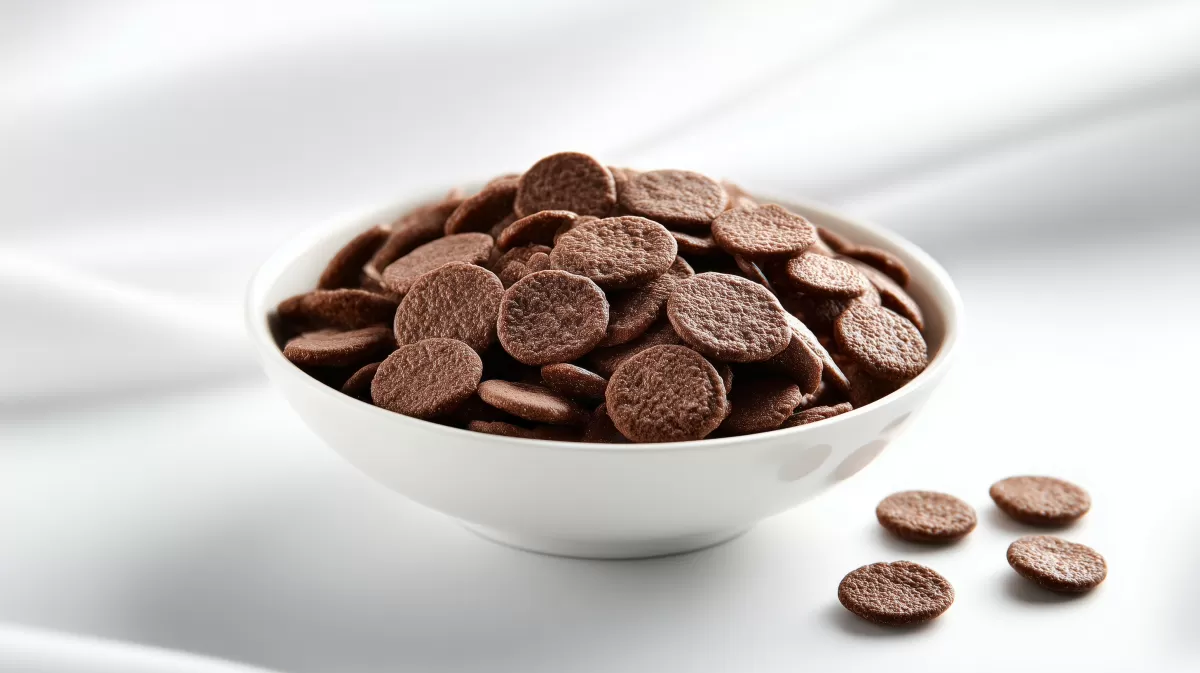 Köstliche Schokoladen-Bonbons in weißer Schüssel