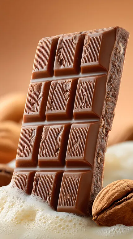 Köstliche Schokoladenriegel mit strukturierter Oberfläche