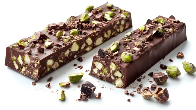 Köstliche Schokoladenstange mit Pistazien