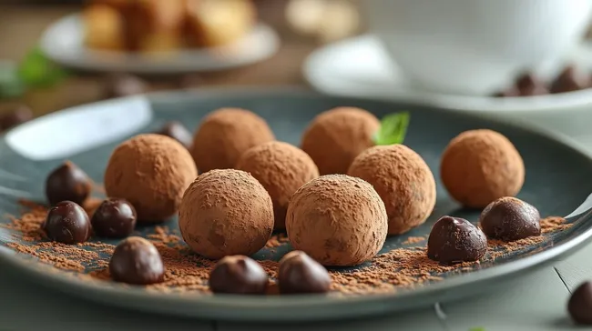 Köstliche Schokoladentrüffel mit Haselnüssen
