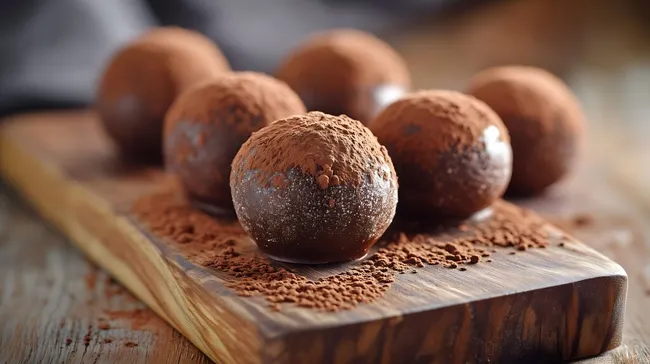 Köstliche Schokoladentrüffel mit Kakaopulver