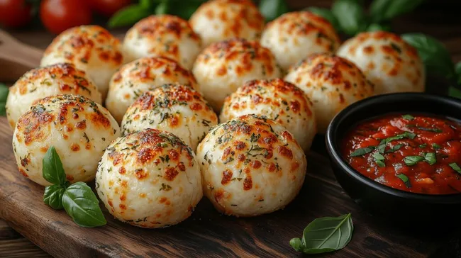 Köstliche, selbstgemachte Tomatenbällchen mit Basilikum