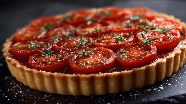 Köstliche selbstgemachte Tomatentarte mit Cherrytomaten