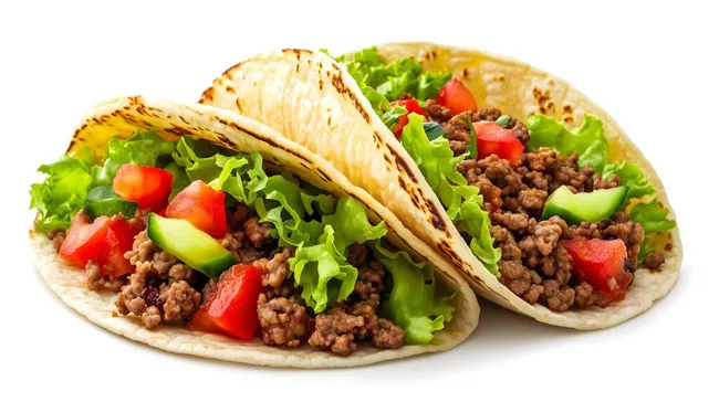 Köstliche Tacos mit Hackfleisch und frischem Gemüse