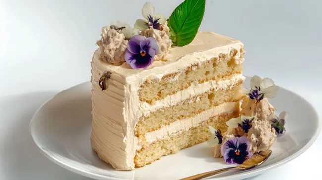 Köstliche Vanilletorte mit eleganter Blütendekoration