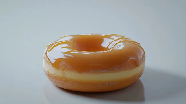Köstlicher Ahornsirup-Donut auf weißem Hintergrund