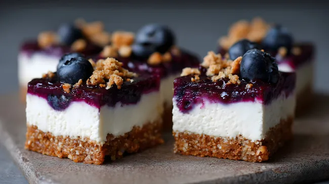 Köstlicher Blaubeer-Käsekuchen mit knusprigen Streuseln