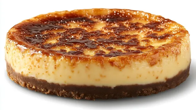 Köstlicher Crème-Brûlée-Cheesecake mit knuspriger Karamellschicht