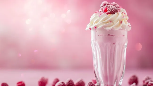 Köstlicher Erdbeer-Milchshake mit Beeren
