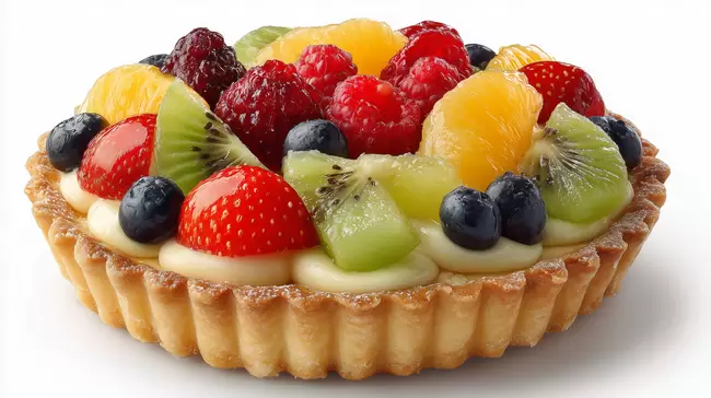 Köstlicher Früchtekuchen mit Beeren und Kiwi