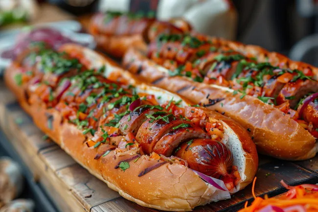 Köstlicher Grillwurst-Snack mit Zutaten