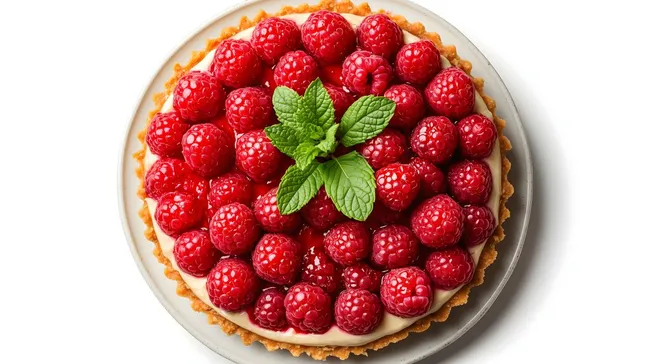 Köstlicher Himbeer-Käsekuchen mit frischen Früchten