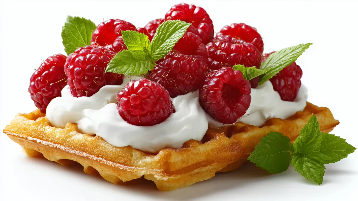 Köstlicher Himbeer-Sahne-Traum auf Waffel