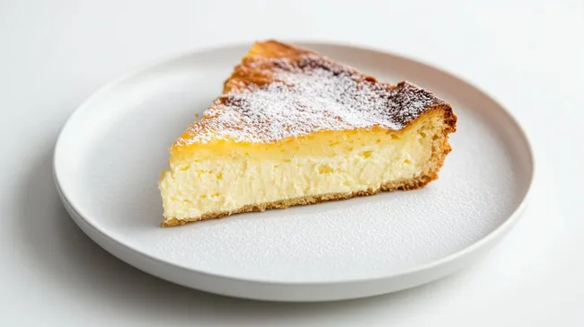 Köstlicher Käsekuchen mit Puderzuckerauflage