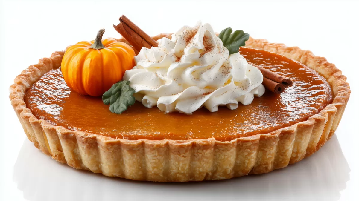 Köstlicher Kürbiskuchen mit Sahnetupfer