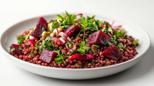 Köstlicher Linsen-Bete-Salat mit Kräutern