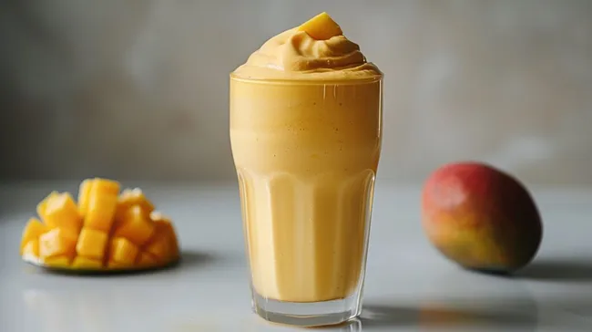Köstlicher Mango-Lassi-Smoothie im Glas