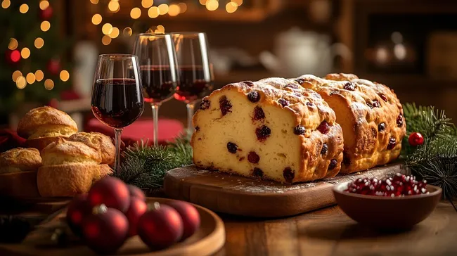 Köstlicher Panettone mit Rotwein zu Weihnachten