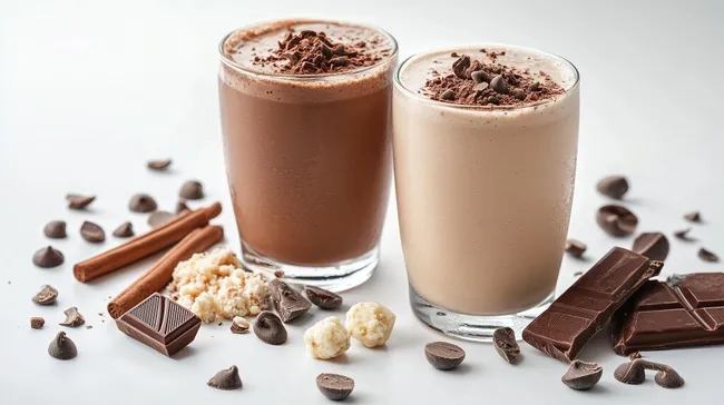 Köstlicher Schokoladen-Vanille-Proteinshake