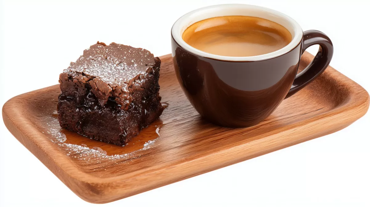 Köstlicher Schokoladenkuchen mit Kaffee