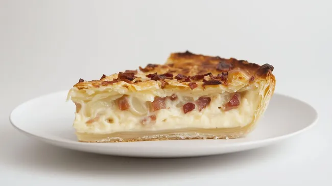 Köstlicher schwäbischer Zwiebelkuchen-Scheibe