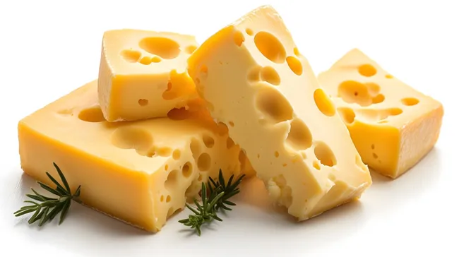 Köstlicher Schweizer Käse mit Löchern