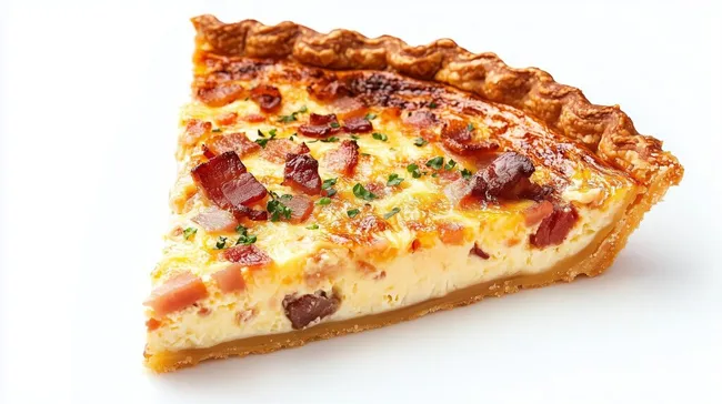 Köstlicher Speck-Käse-Quiche in knusprigem Teig