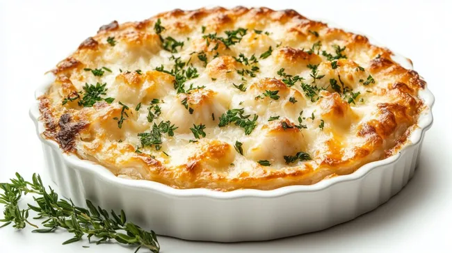 Köstlicher überbackener Kartoffel-Auflauf mit Kräutern