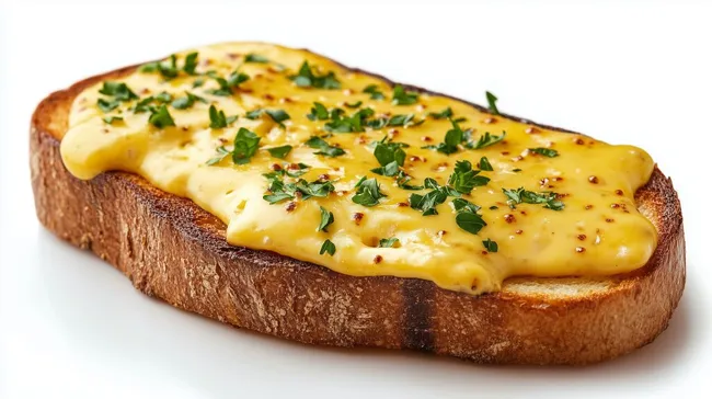 Köstlicher Überbackener Toast mit Käsesauce