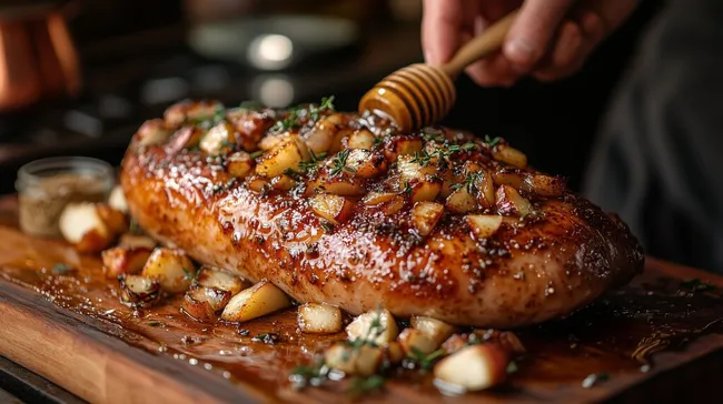 Köstliches Brathähnchen mit Honig und Kräutern