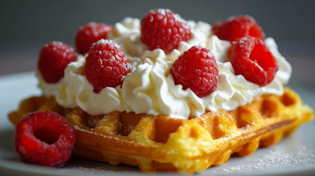 Köstliches Dessert mit Beeren und Schlagsahne