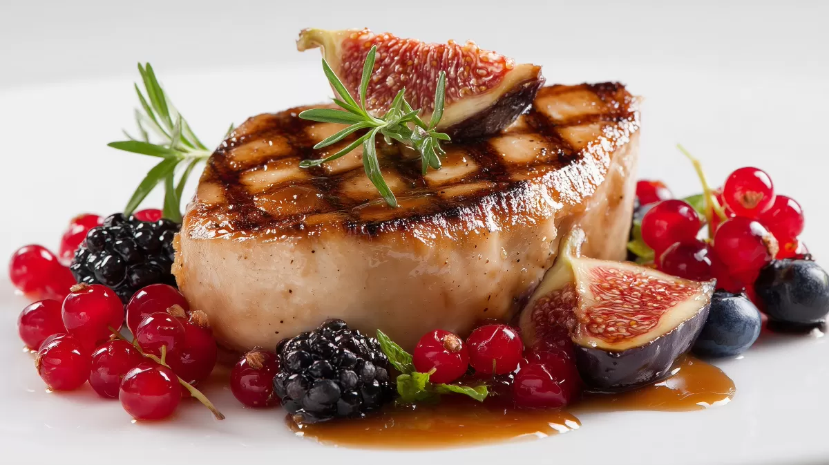 Köstliches Dessert mit Feigen und Beeren