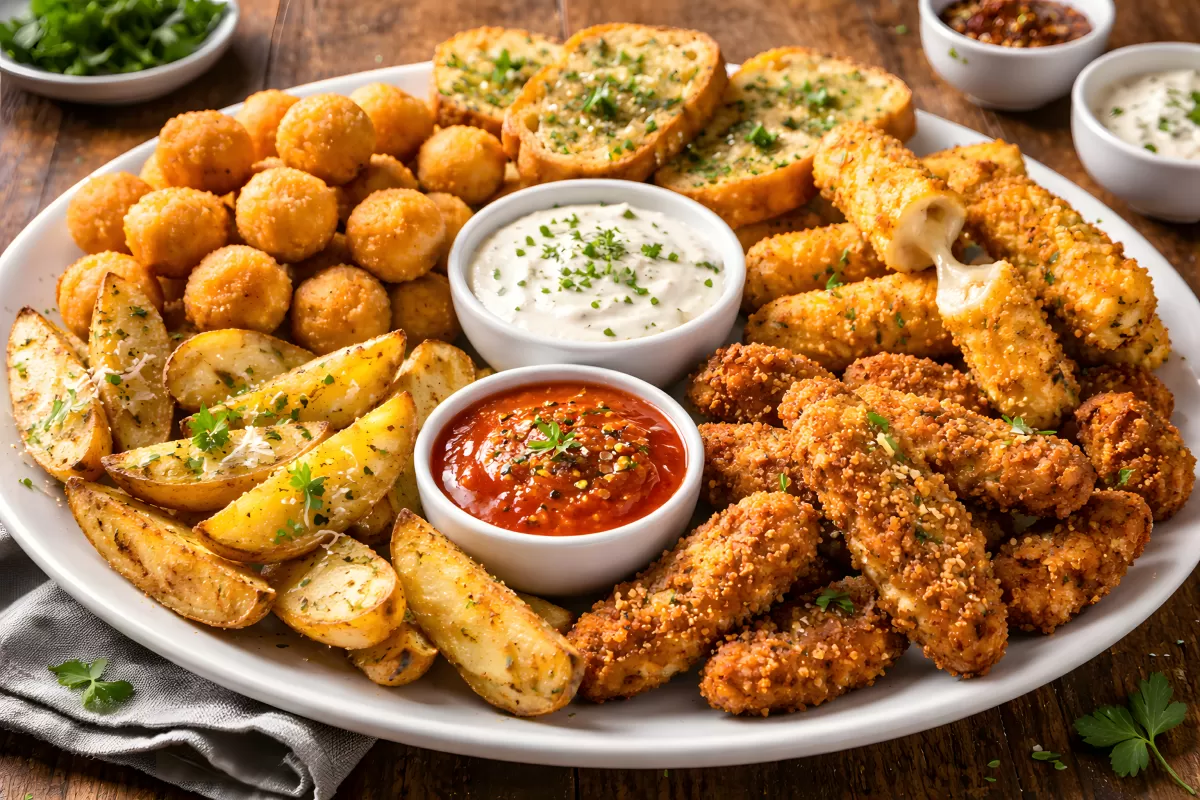 Köstliches Fingerfood auf einem Teller angerichtet