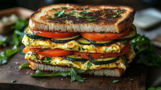 Köstliches Gemüsesandwich mit knusprigem Toast