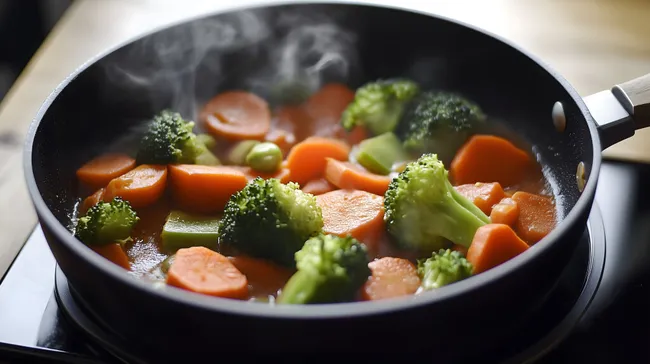 Köstliches Gemüseschwenken in Pfanne