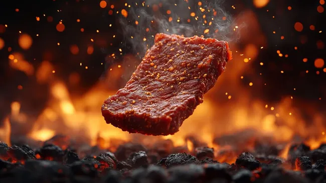 Köstliches Grillgut auf glühenden Kohlen