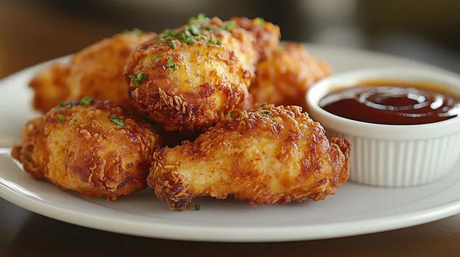 Köstliches, knuspriges Buttermilch-Hühnchen mit BBQ-Dip