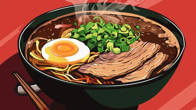 Köstliches Ramen-Gericht mit reichhaltiger Brühe