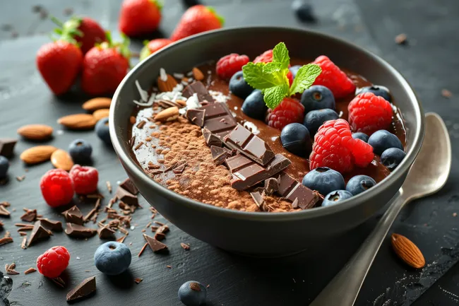 Köstliches Schoko-Früchte-Dessert